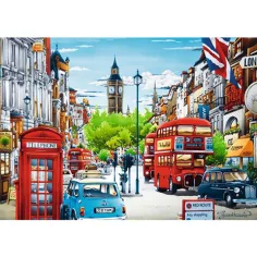Strada din Londra 1000 bucăți puzzle - Trefl imaginea 2