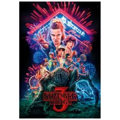 Stranger Things Sezonul 3 Puzzle de 1000 de piese cu poster - Clementoni imaginea 2
