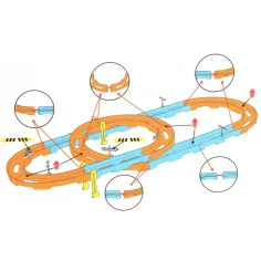 Super Track 24 bucăți Set pistă de curse cu mașină 1/64 imaginea 3