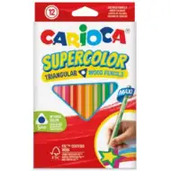 SuperColor triunghi formă 12 bucăți maxi set creioane colorate - Carioca