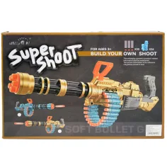 SuperShoot: Mitralieră electronică gigant cu gloanțe de burete cu cartușe și baterie de 70 cm imaginea 11
