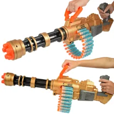 SuperShoot: Mitralieră electronică gigant cu gloanțe de burete cu cartușe și baterie de 70 cm imaginea 9