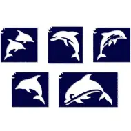 Tatuaj sclipici set şablon delfin 5 bucăţi