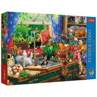 Tea Time Pisicuțe poznașe puzzle premium 1000 piese - Trefl