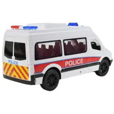 Telecomanda RC Microbuz alb de politie cu efecte de lumina 2.4GHz scara 1/12 30cm imaginea 3