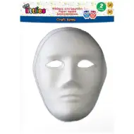 The Littlies: mască de hârtie albă lungă care se poate decora 2 bc set