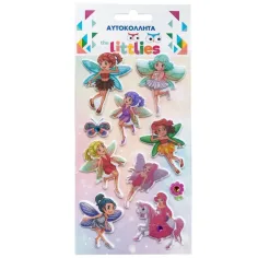 The Littlies: Set de autocolante 3D pufo de zâne 10x22cm pe foaie