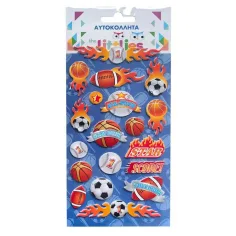 The Littlies: Set de autocolante puf 3D sportiv pe foaie de 10x22cm