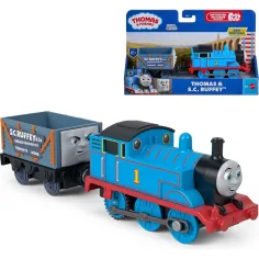 Thomas și prietenii: Locomotivă motorizată - Thomas & S.C. Ruffey - Mattel imaginea 1
