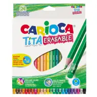 Tita creion colorat set 24 bucăți cu radieră - Carioca