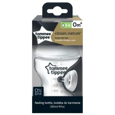 Tommee Tippee: Closer To Nature sticlă de supt transparentă 260ml (0 luni+)