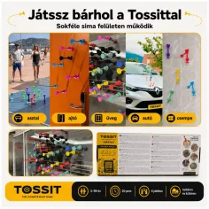 Tossit Family Pack – Roșu, Turcoaz, Albastru, Galben darts cu discuri lipicioase joc de societate imaginea 2