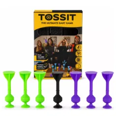 Tossit Starter Pack violet-verde joc de societate cu discuri de silicon adezive imaginea 1