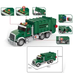 ToyStar vehicul transport gunoi culoare verde cu efecte de sunete și lumini 42cm imaginea 2