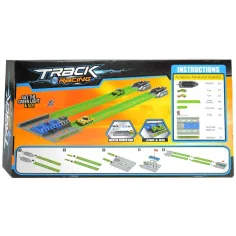 Track Racing: Pista de curse de accelerație cu steag de sosire și 2 mașini mici 1/64 imaginea 3