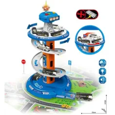 Turn de parcare set de joacă cu sunete și lumini cu trei bucăți de mașinuțe imaginea 2