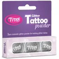 TyToo: culoare argintiu set praf sclipici 3x2,5ml