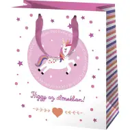 Unicorn pungă cadou normală 11x15x6cm ”Crezi în visele tale” (limba maghiară)