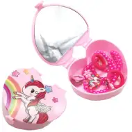 Unicorn set de frumusețe în suport formă de inimioară