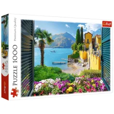 Vedere la lacul Como puzzle de 1000 de piese - Trefl