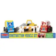 Vehicule de construcţii lemn şi figurine - Melissa &amp; Doug