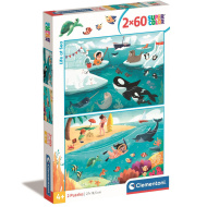 Viață pe mare supercolor 2 în 1 puzzle 2x60 piese - Clementoni
