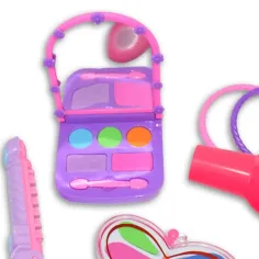 Vouge Girl - Set de frumusețe roz din 9 piese cu palete de machiaj, uscător de păr și accesorii imaginea 2