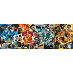 Wizarding World: Cele patru case de la Hogwarts Panoramă puzzle 1000 bucăți - Trefl imaginea 2