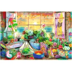 Wood Craft: Casa de vacanta pe litoral lemn puzzle 500+1 bucăți - Trefl imaginea 2