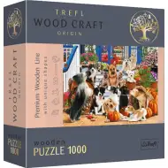 Wood Craft: Prietenie de câini 1000 bucăți premium lemn puzzle - Trefl