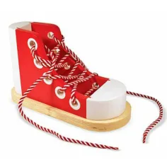 Wooden Lacing Shoe jucărie lemn - Melissa & Doug imaginea 3