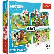 Ziua frumoasă al lui Mickey Mouse 4 in 1 puzzle - Trefl