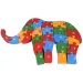 ABC - 123 elefant pe puzzle educativ din lemn
