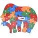 ABC - 123 elefant pe puzzle educativ din lemn
