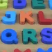 ABC puzzle din lemn colorat cu litere mari 30x22cm