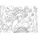 Ariel, mica sirenă 2 în 1 puzzle cu 48 de piese și carte de colorat 35x25cm - Lisciani