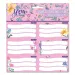 Ars Una: Etichetă pentru caiet, culoare roz, cu model floral, set de 3 pachete a câte 6 bucăți