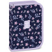 Ars Una: penar pliabil capitonat cu model floral Navy Bloom, 12,8x19,3x3,6 cm