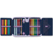 Ars Una: penar pliabil capitonat cu model floral Navy Bloom, 12,8x19,3x3,6 cm