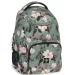 Ars Una: verde cu flori ghiozdan/rucsac școlar AU-6 34x45x26 cm