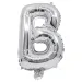Balon folie în formă de literă, culoare argintie – litera B, 32cm