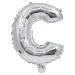 Balon folie în formă de literă, culoare argintie – litera C, 32cm