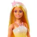 Barbie Dreamtopia: Păpușă prințesă în rochie galben-roz cu fluturi - Mattel