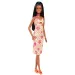 Barbie: Fashionista păpușă stilată în rochie cu carouri și flori - Mattel