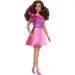 Barbie: Păpușă Fashionista stilată în rochiță roz aprins - Mattel