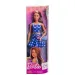 Barbie: Păpușă fashionistă stilată în rochie albastră cu glucometru - Mattel