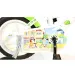 Bicicletă pentru copii Bluey 12” cu suport pentru sticlă și roți ajutătoare, în culorile alb-albastru-verde – bicicletă Dino Bikes