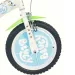 Bicicletă pentru copii Bluey de 14” cu suport pentru sticlă de apă și roți ajutătoare, în culorile alb-albastru-verde – bicicletă Dino Bikes
