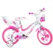 Bicicletă pentru copii Flappy 16” cu coș și scaun pentru păpuși, culoare roz-alb – bicicletă Dino Bikes