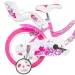 Bicicletă pentru copii Flappy 16” cu coș și scaun pentru păpuși, culoare roz-alb – bicicletă Dino Bikes